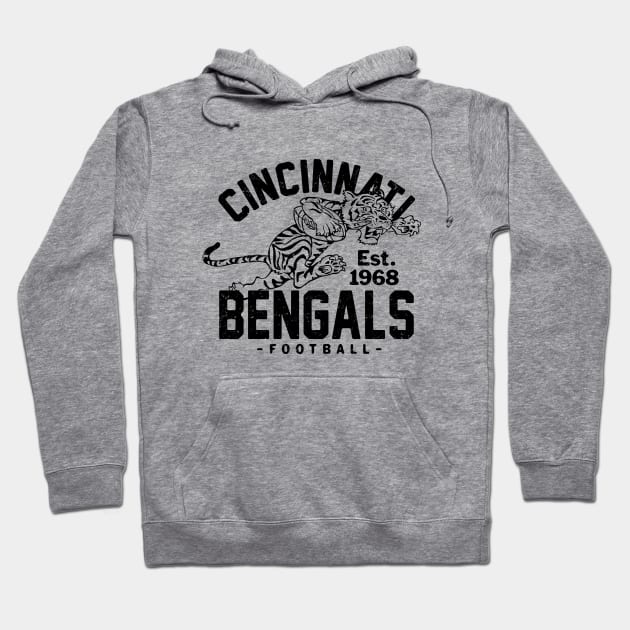 Vintage Cincinnati Bengals 3 by Buck Tee Originals Hoodie by Buck Tee